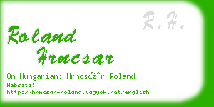 roland hrncsar business card